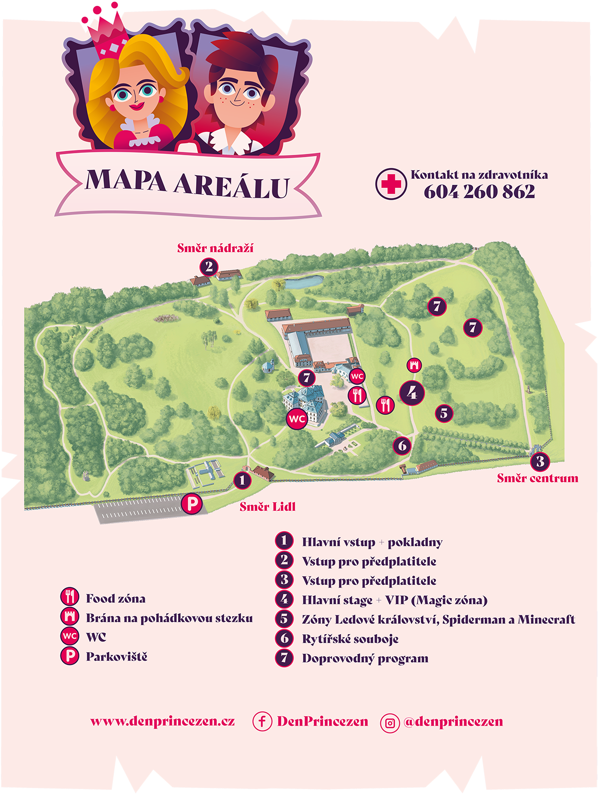 Den Princezen 2023 - mapa areálu Karlova Koruna Den Princezen 2023 - mapa areálu Karlova Koruna